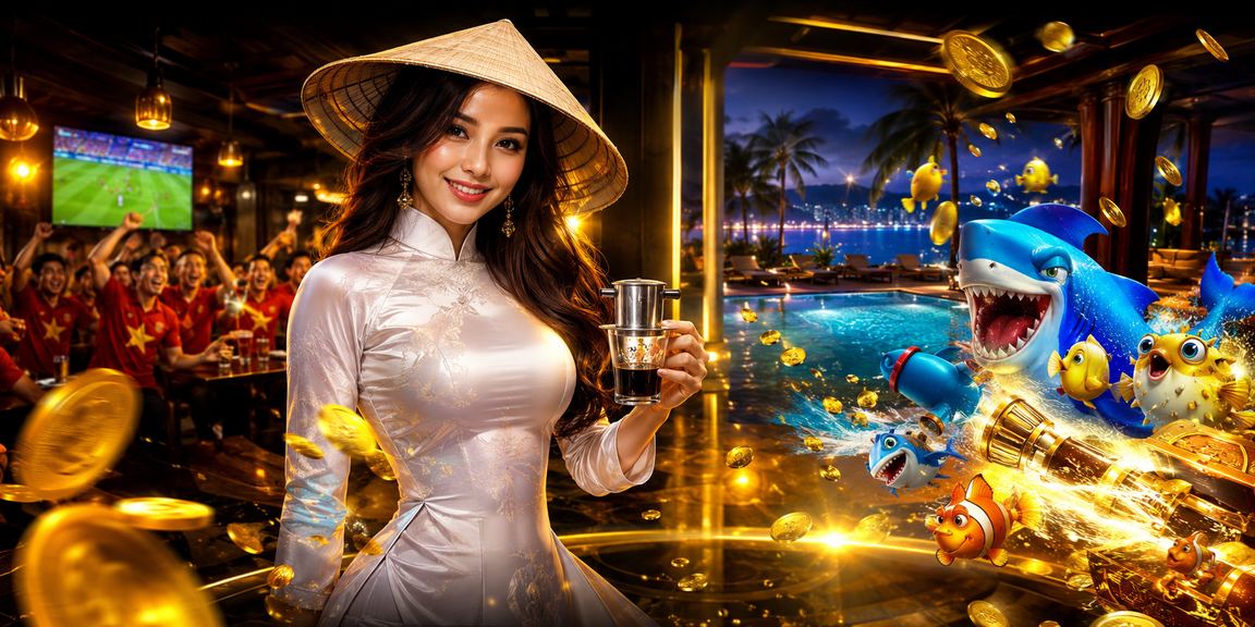 Người dùng chơi bắn cá trực tuyến tại Nha Trang trong không gian quán cà phê ven biển